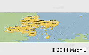 Savanna Style Panoramic Map of Arhus, single color outside