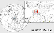 Blank Location Map of Randers, highlighted country, highlighted parent region, within the entire country