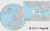 Gray Location Map of Randers, highlighted country