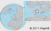 Gray Location Map of Randers, highlighted parent region