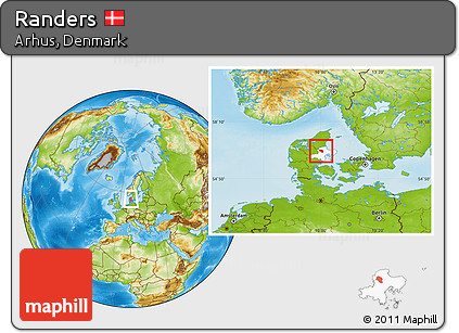 Physical Location Map of Randers, highlighted parent region