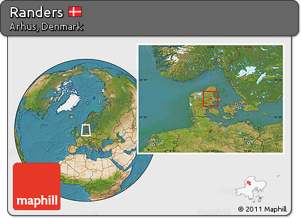 Satellite Location Map of Randers