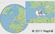 Savanna Style Location Map of Randers, highlighted country, highlighted parent region