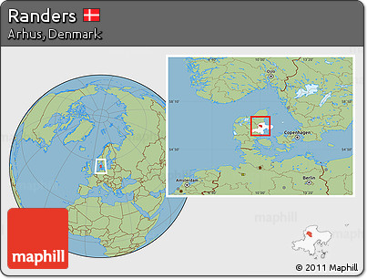 Savanna Style Location Map of Randers, highlighted parent region