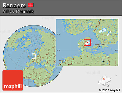 Savanna Style Location Map of Randers, highlighted parent region