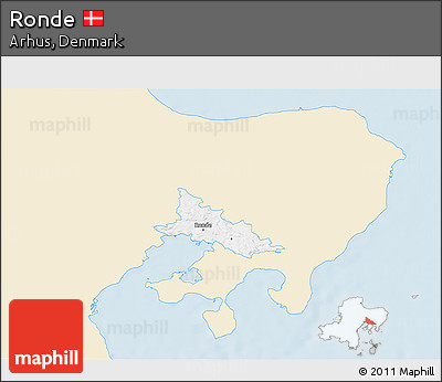 Classic Style 3D Map of Ronde, single color outside