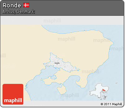 Classic Style 3D Map of Ronde, single color outside