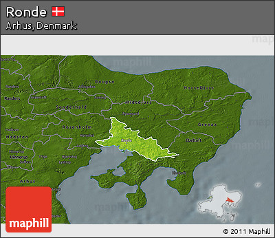 Physical 3D Map of Ronde, darken