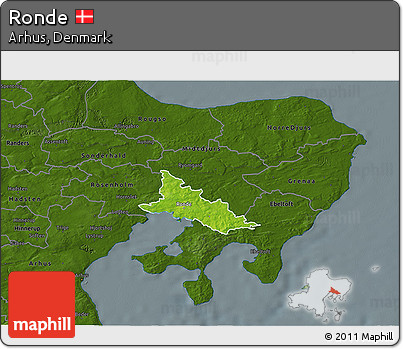 Physical 3D Map of Ronde, darken