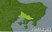 Physical 3D Map of Ronde, darken