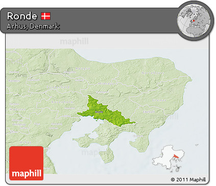Physical 3D Map of Ronde, lighten