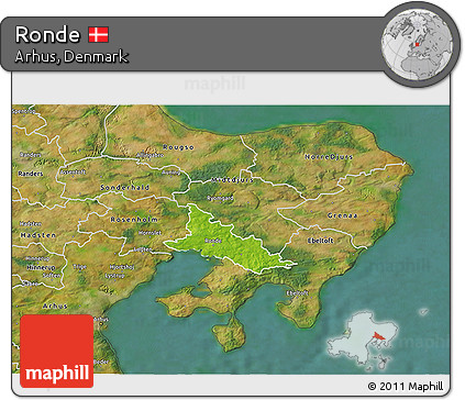 Physical 3D Map of Ronde, satellite outside
