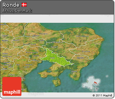 Physical 3D Map of Ronde, satellite outside