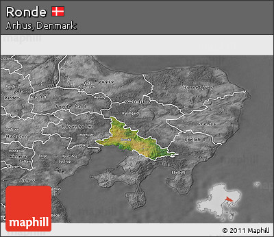 Satellite 3D Map of Ronde, desaturated