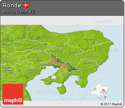 Satellite 3D Map of Ronde, physical outside