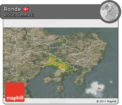 Satellite 3D Map of Ronde, semi-desaturated