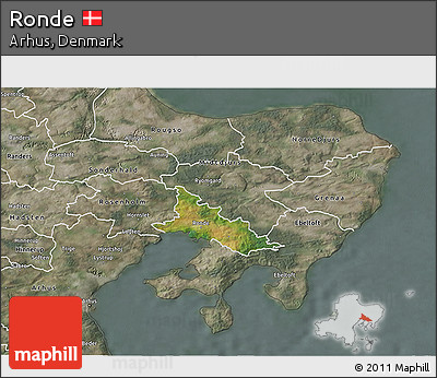 Satellite 3D Map of Ronde, semi-desaturated