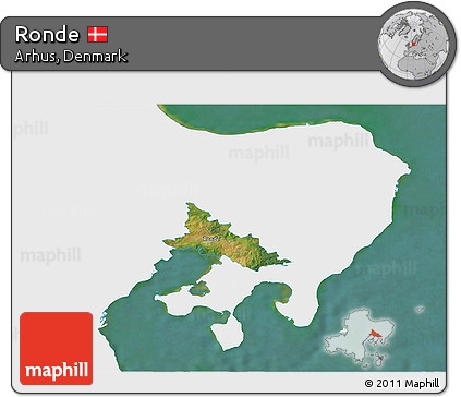 Satellite 3D Map of Ronde, single color outside