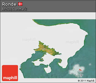 Satellite 3D Map of Ronde, single color outside