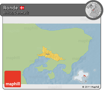 Savanna Style 3D Map of Ronde, single color outside
