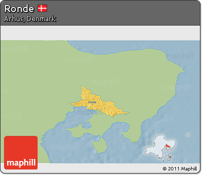 Savanna Style 3D Map of Ronde, single color outside