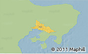 Savanna Style 3D Map of Ronde, single color outside