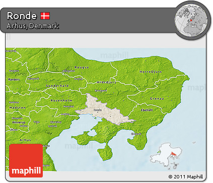 Shaded Relief 3D Map of Ronde, physical outside