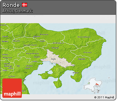 Shaded Relief 3D Map of Ronde, physical outside