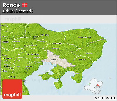Shaded Relief 3D Map of Ronde, physical outside