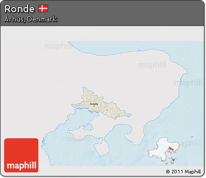 Shaded Relief 3D Map of Ronde, single color outside