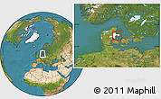 Satellite Location Map of Ronde, highlighted parent region