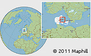 Savanna Style Location Map of Ronde, highlighted country, highlighted parent region, within the entire country