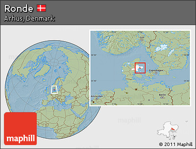 Savanna Style Location Map of Ronde, highlighted parent region, hill shading