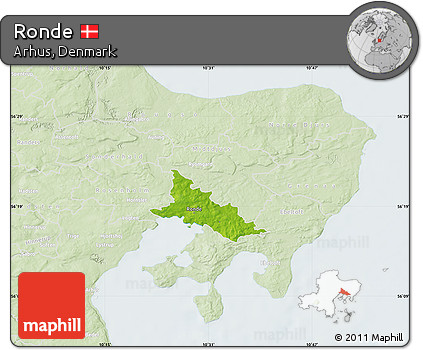 Physical Map of Ronde, lighten