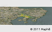 Satellite Panoramic Map of Ronde, semi-desaturated