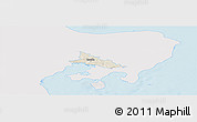 Shaded Relief Panoramic Map of Ronde, single color outside