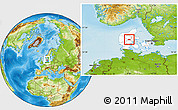 Physical Location Map of Silkeborg, highlighted country