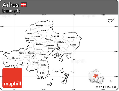 Blank Simple Map of Arhus, cropped outside