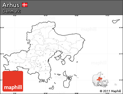 Blank Simple Map of Arhus, cropped outside, no labels