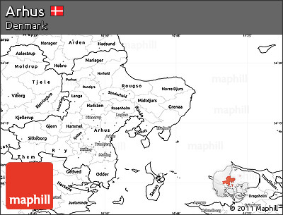 Blank Simple Map of Arhus