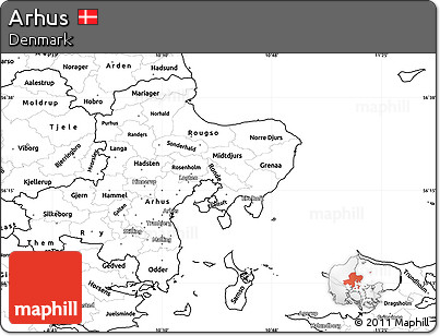 Blank Simple Map of Arhus