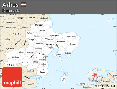 Classic Style Simple Map of Arhus