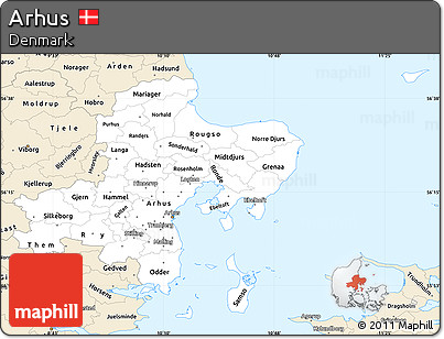 Classic Style Simple Map of Arhus