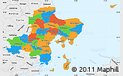 Political Simple Map of Arhus, single color outside, borders and labels