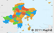 Political Simple Map of Arhus, single color outside