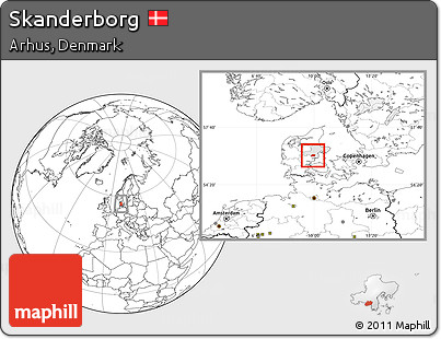 Blank Location Map of Skanderborg, highlighted parent region