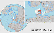 Gray Location Map of Skanderborg, highlighted country, highlighted parent region