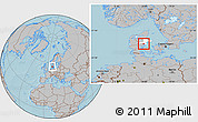 Gray Location Map of Skanderborg, highlighted parent region, hill shading