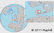 Gray Location Map of Skanderborg, highlighted parent region