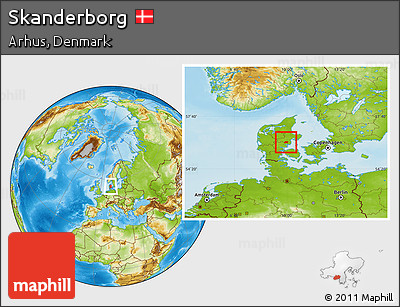 Physical Location Map of Skanderborg